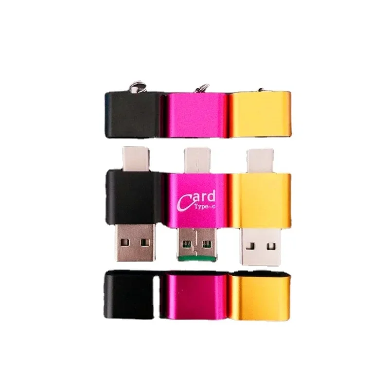 3in1 Card Reader Universal 3 In1 OTG Type-C Card Reader USB 3.0 To 2 Slot TF SD for Phones PC Light Adapters