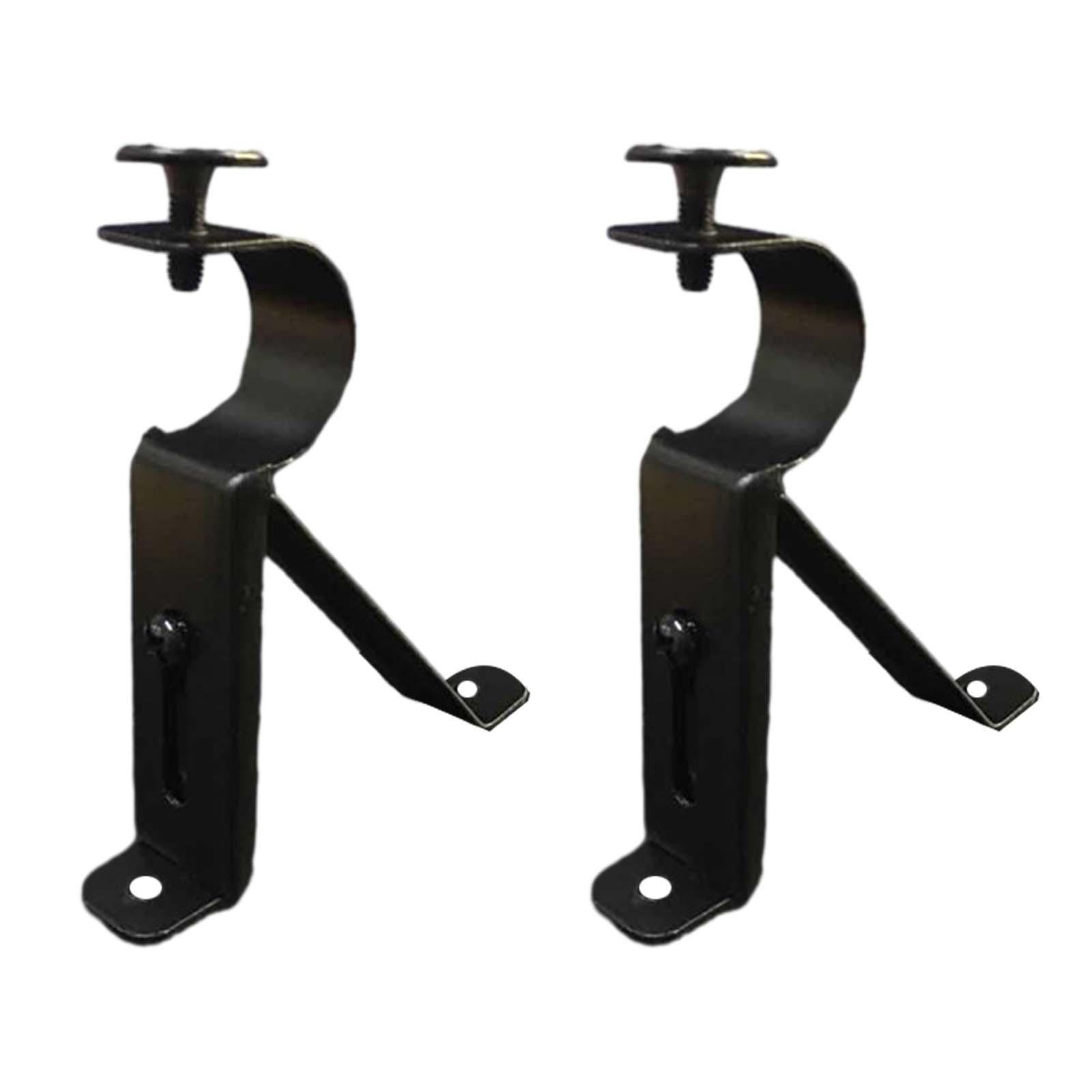 2 Stück Gardinen stangen halterungen Vorhang büGel Vorhang Halfter Hardware- Universal--Stütz gestell für 1 Zoll bis 1,1 Zoll Vorhangs tange: Schwarz