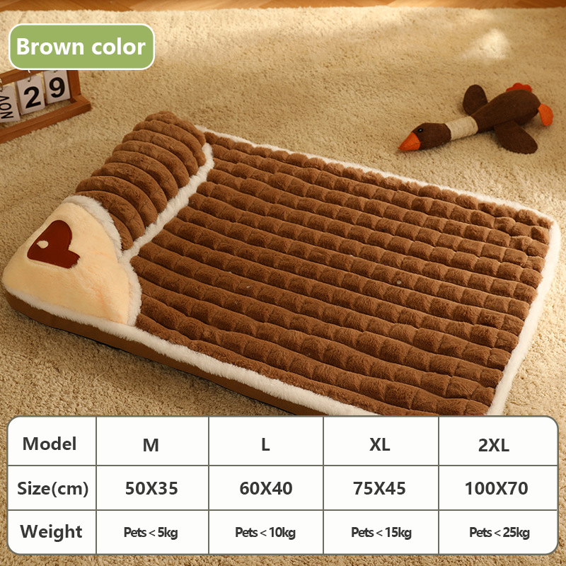 Four Season Dog Mats With Thickened And Warm Pet Beds That Can Be Disassembled and Washed Large Dog Sleeping Bed Blanket: S / Chocolate