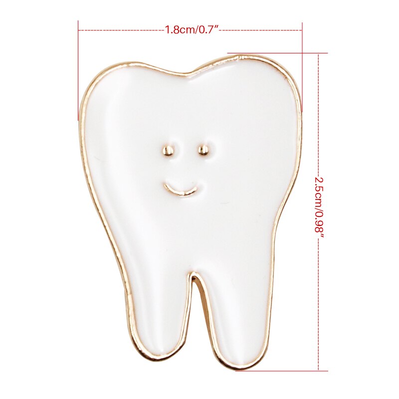 Broche con forma de dientes dentales, accesorio de decoración, insignia Molar, Pin higiénico de dentista, adorno, 2 piezas: 2pcs A
