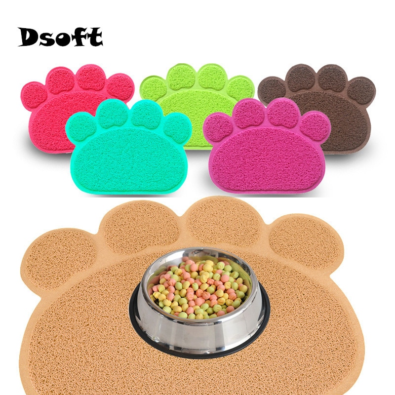 PVC Paw Print Pad Dog Cat Litter Mat Waterproof Kitten Feeder for Home Pet Cat Supplies Cat Litter Trapper Easy Cleaning Mat