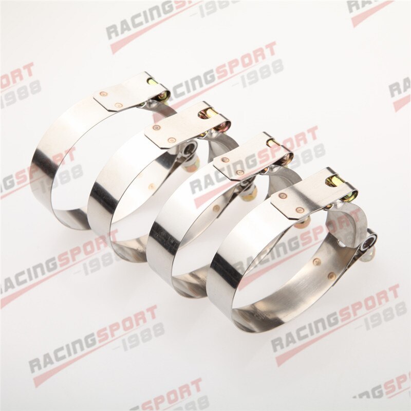 4 st 1.25 " tum turbo rör slangkoppling t-bult klämmor rostfritt stål 37-42mm