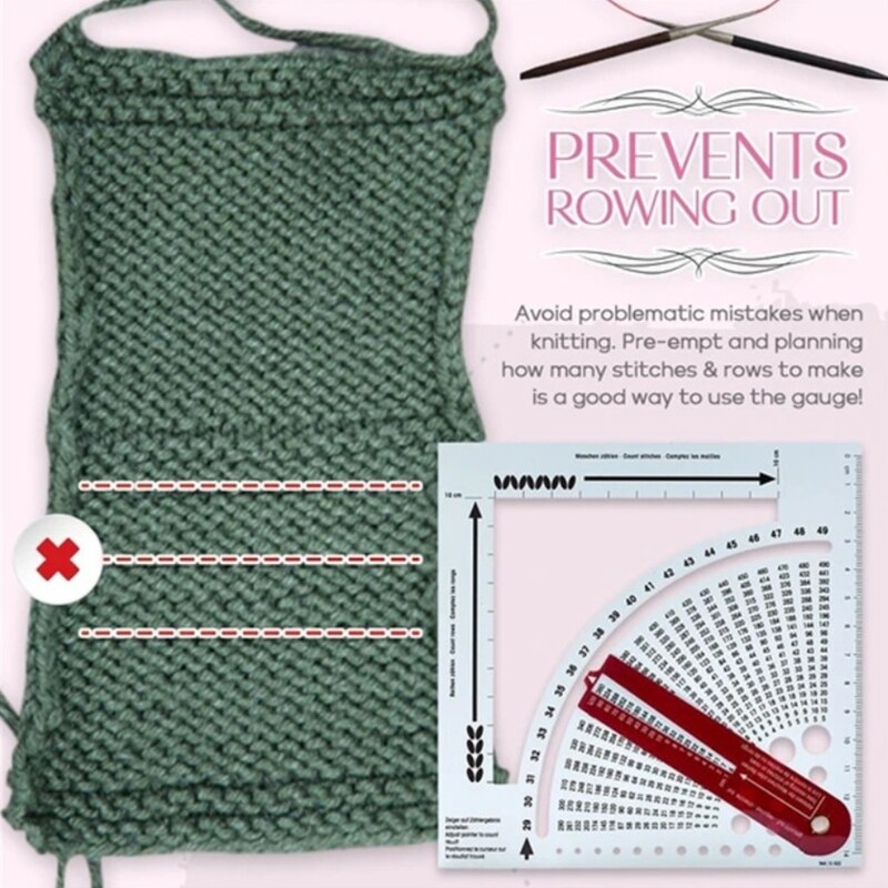 Convertisseur de jauge à tricoter-calculatrice de point de tricot et règle de cadre de comptage, outils de tricot pour le tricotage de chandail-Kn