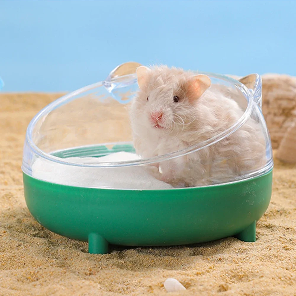Caja de arena para hámster para mascotas, baño, casa para mascotas, contenedor de baño de arena transparente, lavabo de arena, oso dorado, ardilla, baño para mascotas pequeñas