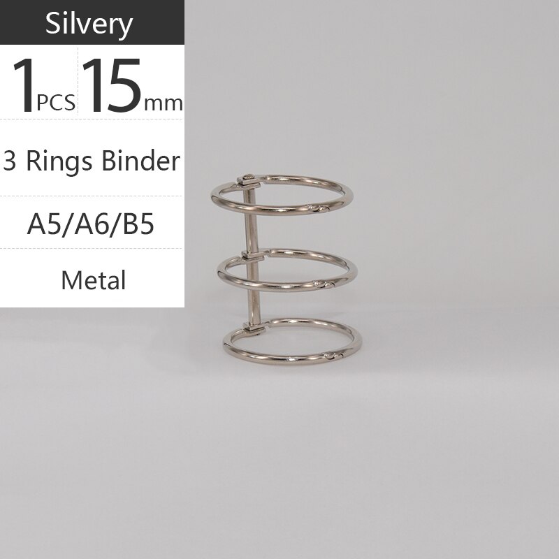 Colorful Plastic Loose-leaf Hinged Rings Binder Metal Notebook Ring DIY Books Binding Clamp Binder Desk Calendar Circle: Metal Silvery x1