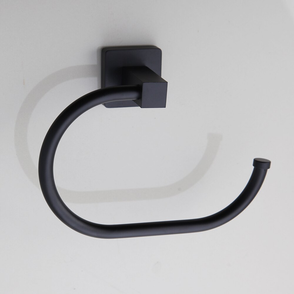 KEMAIDI-estante de baño negro mate, estantes de acero inoxidable, soporte de papel para baño, accesorios de almacenamiento: Towel Hoder