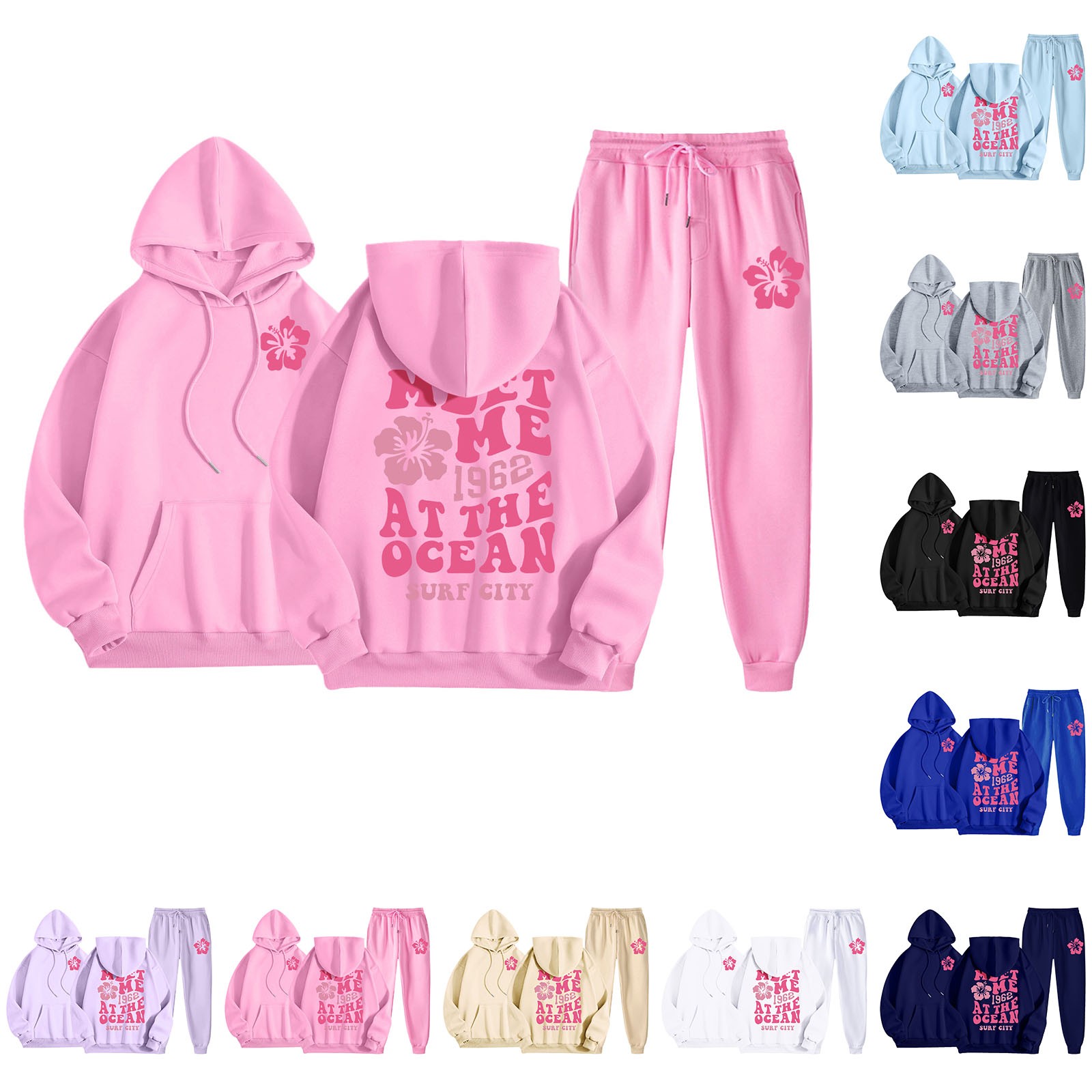 Damkläder i två delar set hoodie sweatshirt och långa mjukisbyxor joggingbyxor dam fina byxdressar fina byxdressar för kvinnor