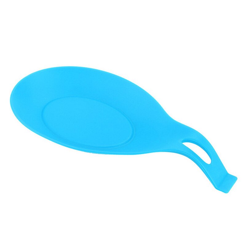 Accessoires de cuisine multi-usages cuillère repose-cuillère en Silicone de alimentaire Anti-brûlure cuillère mettre tapis, ustensiles de cuisine BBQ pique-nique 1 pièce: Bleu