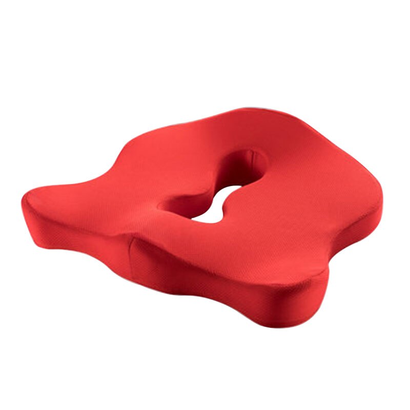 Zitkussen voor auto, kantoor, orthopedisch stuitje, ischias, verlichting van lage rugpijn, premium traagschuim massagestoelkussen: Rood