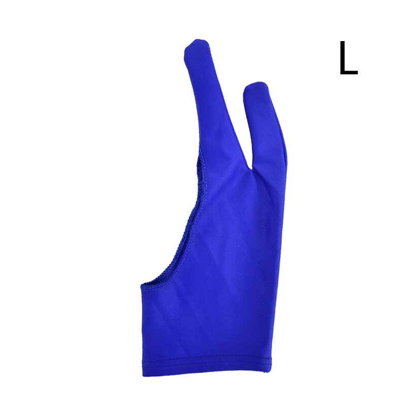 1pcs 18.5cm Black Artist Drawing Glove For Any Graphics Drawing Tablet 2 Finger Anti-fouling,both For Right And Left Hand Size S: Blue L