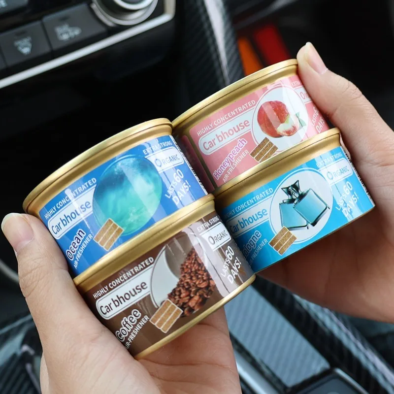 Auto-Lufterfrischer, Auto-Aroma, Parfüm, Dosen, Holzblöcke, Kaffeegeschmack, langlebig, Auto-Aromatherapie, Auto-Deodorant-Zubehör