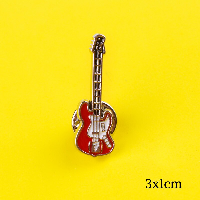 Muziekinstrument Pin Badges Op Kleding Emaille Pins Gitaar Pictogrammen Leuke Metalen Badges Strepen Voor Kleding Badge Voor Jeans Jas: Laser Bright