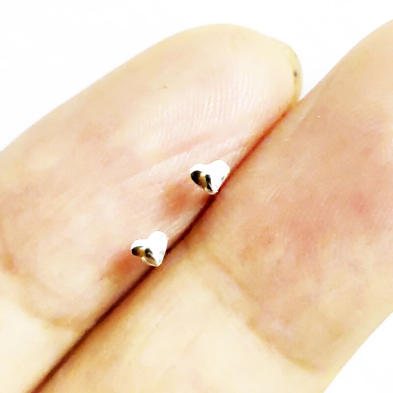 Piercing para la nariz de Plata de Ley 925, joyería con forma de corazón, Pin recto, 20 unids/paquete