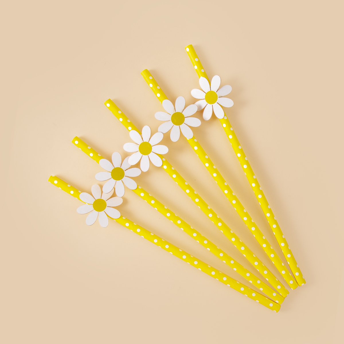 10/20/30 Stuks Daisy Bloem Papieren Rietjes Wegwerp Rietjes Daisy Thema Verjaardagsfeestje Decoraties Bruiloft Feestartikelen: M / Licht Groen