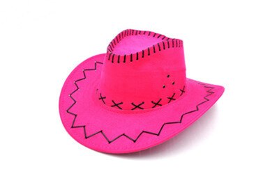 Cowboy hat male women's general hat cowboy hat Suede Look Wild West Fancy Dress Mens Ladies Cowgirl Unisex Hats: Red