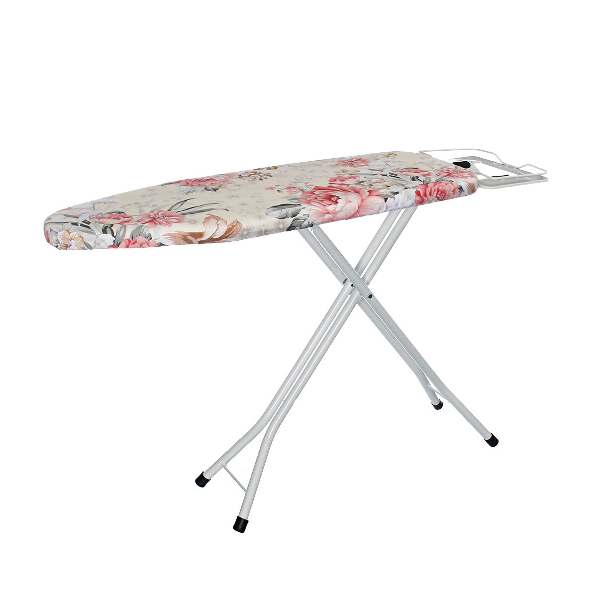 Adjustable Height Ironing Board Table Stand Portable Folding Space Saving Elasticated Household Ironing Board Heat Non-Slip: pink