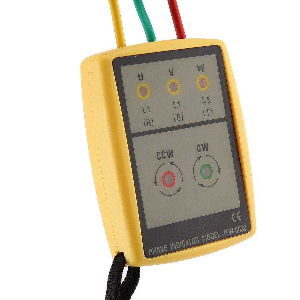 Jtw JTW-8030 Draagbare 3 Fasevolgorde Meter Multimeter Aanwezigheid Rotatie Tester Fase Indicator Detector Meter Led Zoemer