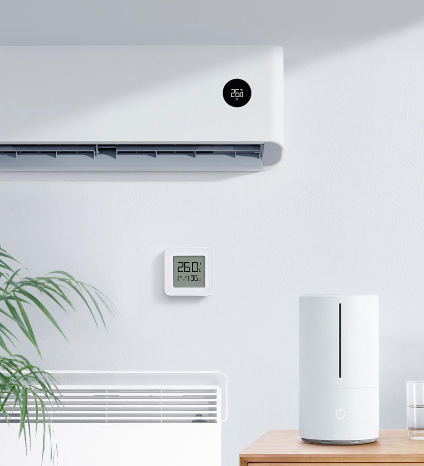 Xiaomi Norma Mijia di Temperatura e di Umidità tenere sotto controllo 2 Intelligente Modalità di Collegamento Del bambino Batteria A Lunga Durata di Alta Precisione del Sensore 1.5 "LCD schermo