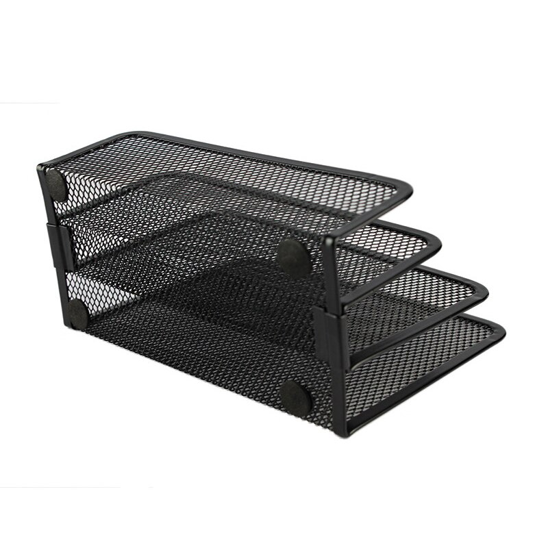 Sort mesh brev sorterer post dokumentbakke skrivebord kontor arkivholder multifunktionel arkivholder
