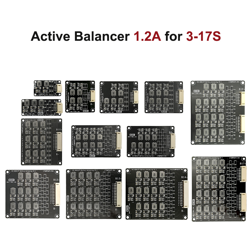1.2A équilibreur actif Lifepo4 carte d'équilibre inductive 3S 4S 6S 7S 8S 9S 10S 12S 16S 17S égaliseur BMS équilibreur Batteries Li-ion