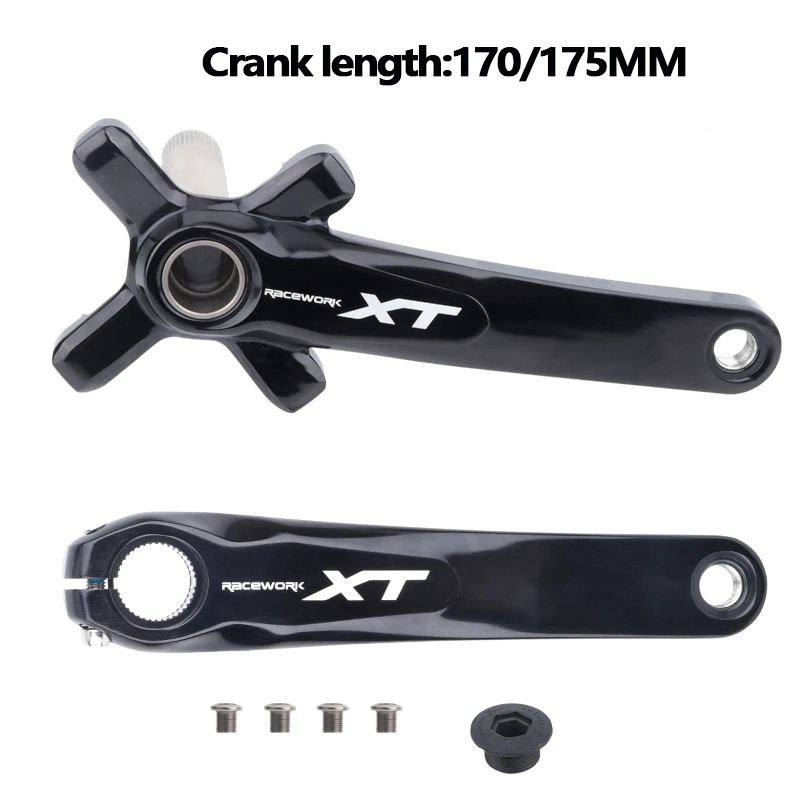 Mountain Bike Crankset 1x8/9/10/11/12Speed 170/175mm 32/34/36/38/40/42T Hollow four nails Chainring With Bottom Bracket BB68BB52: WHITE / 175mm