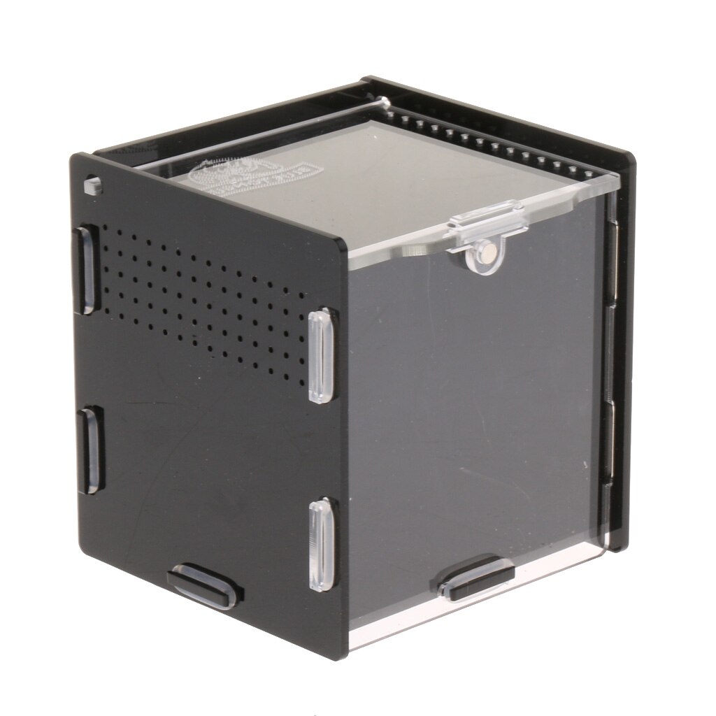 Reptile Tank Insect Tortoise Acrylic Breeding Box Vivarium - Black