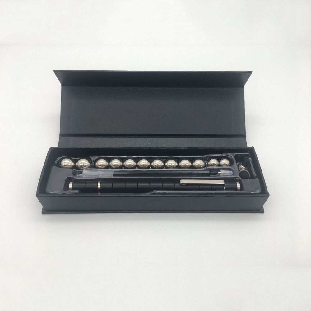 Stylo magnétique multifonction à pression, support amusant pour tablette, , aimant en métal,: black