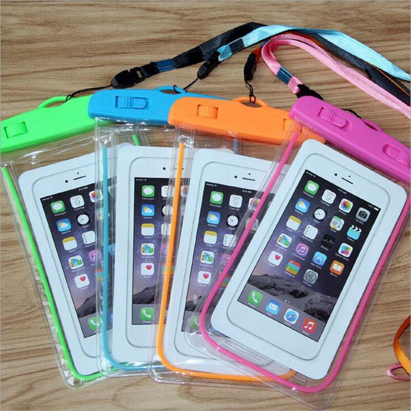 Outdoor Waterproof Phone Bag Luminous Universal Mobile Phone Case For iphone Swimming Surfing With Neck Strap