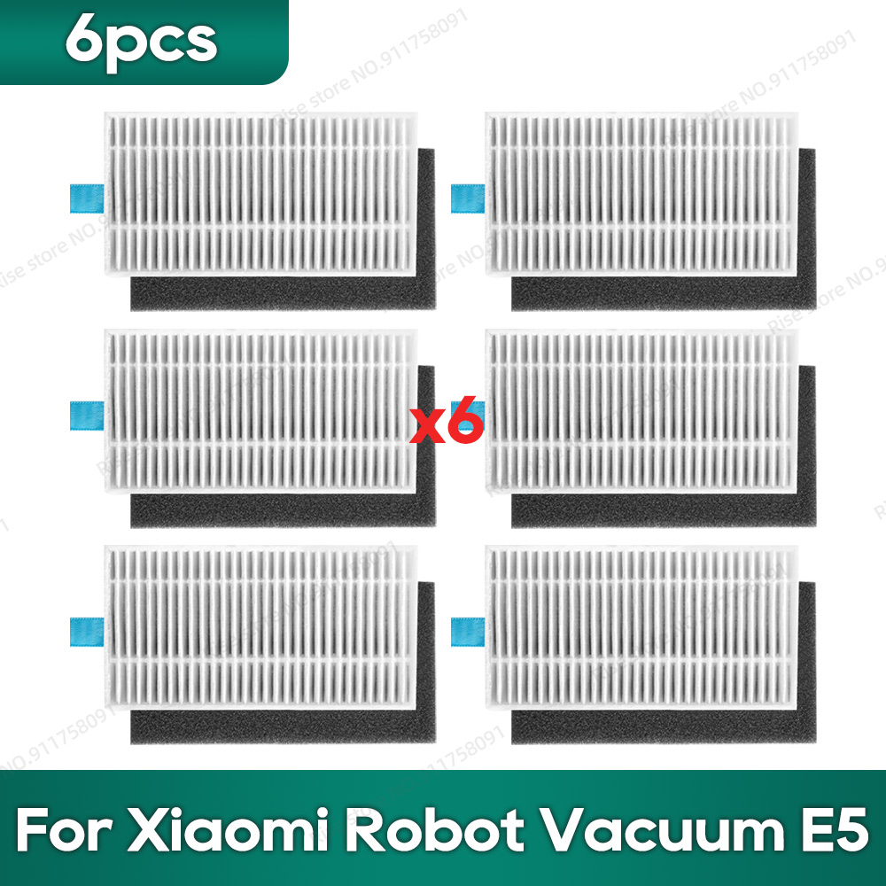Compatível com os acessórios de reposição do Xiaomi Robot Vacuum E5, Filtro de Mop, Escova Lateral, Pano de Limpeza.: Cinza escuro