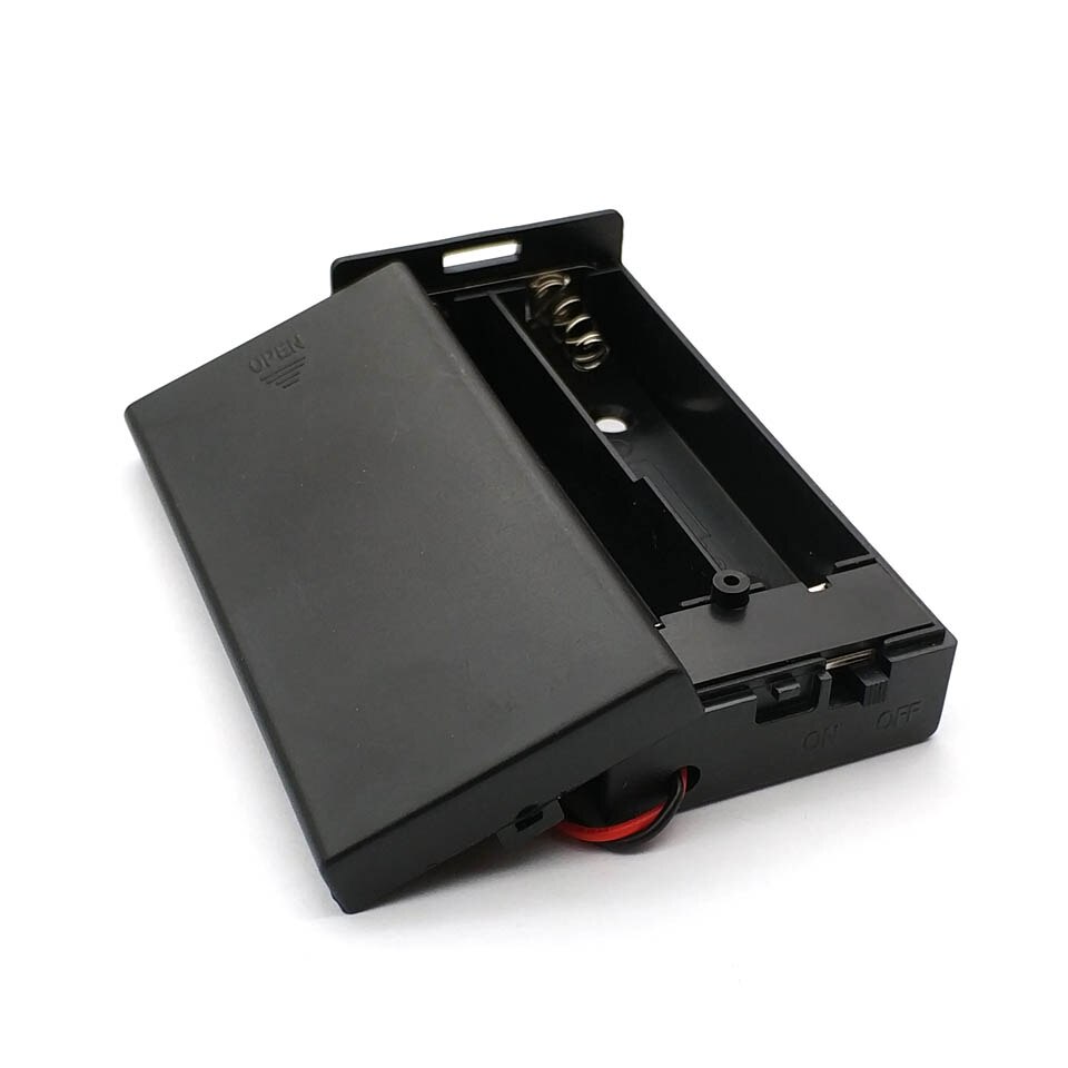 Black Plastic 18650 Battery Storage Case 3.7V For 2x18650 Batteries Holder Box Container With 2 Slots ON/OFF Switch