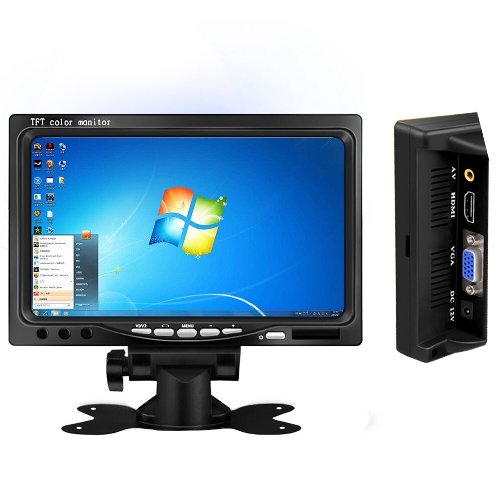 7 inch Widescreen HD 1024 * 600 Small LCD Monitor with AV / VGA / HDMI-Compatible Mini Desktop LCD Monitor