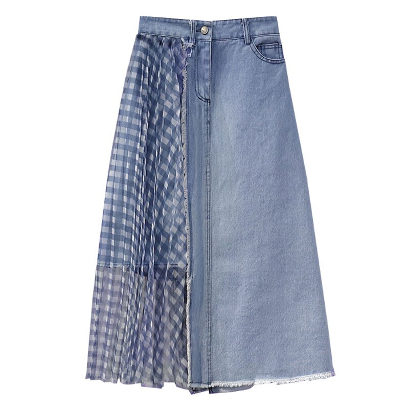 Borde Rugoso Faldas vaqueras de talla grande con borde rugoso p... – Vicedeal