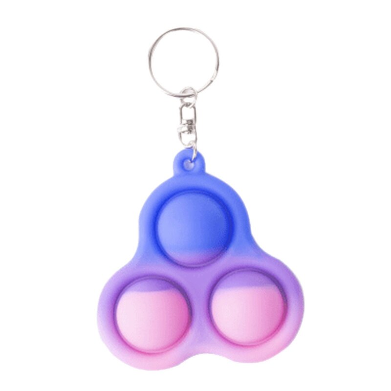Funalix Pop sleutelhanger, 40 stuks siliconen push-speelgoed, mini stressverminderend handspeelgoed, voor kantoor, bureau, kinderen en volwassenen, feestcadeaus (regenboogkleur
