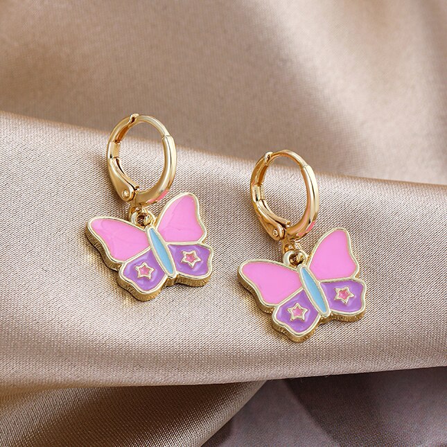 Leuke Roze Bloem Aardbei Vlinder Laarzen Oorringen Voor Vrouwen Meisjes Esthetische Y2k 90S Hart Paddestoel Oorbel Sieraden: 21909 5