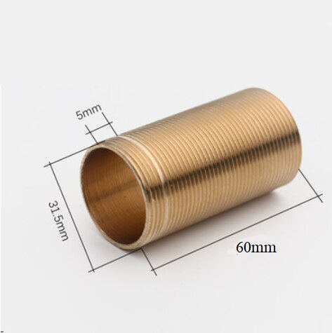 10Pcs/Lot Solid Brass Full Threaded Pipe Fitting Faucet Nipple Extension 32mm 37mm Reducer: 32MM L60MM