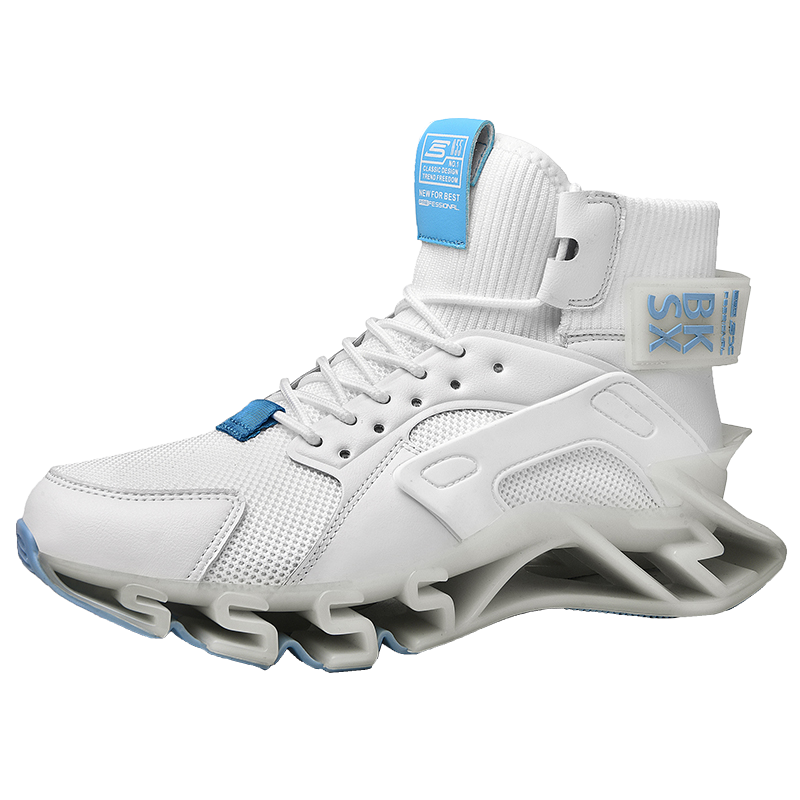 Men's Clunky Sneaker Dorky Dad Casual Walking Shoes Running Shoes Spring Autumn Winter Blade Lace-up Tide Sock-Like Men's Shoes: white blue / 6.5