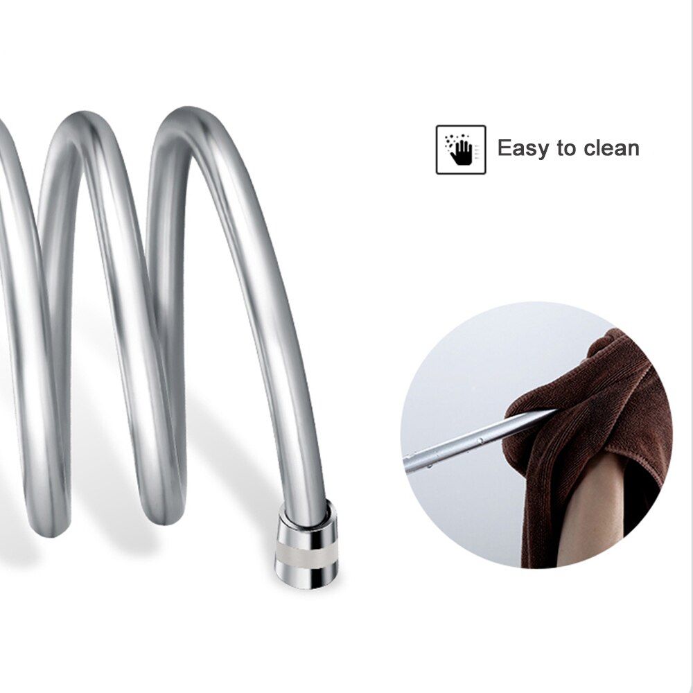 Grey Silver PVC Shower Hose 1.2-2m High Pressure Handheld Flexible Plumbing Hose GI/2 Universal Interface Anti Winding Fixture
