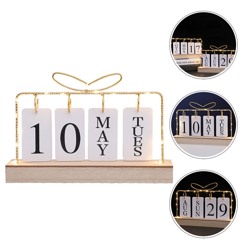 Delicate Tabletop Calendar Adorable Calendar Ornament DIY Calendar with Light