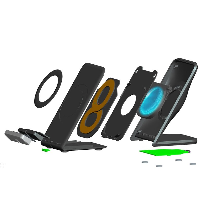 Wireless Charger with Cooling Fan Multifunctional Wireless Fast Charging Stand Compatible with Most Mobile Phones
