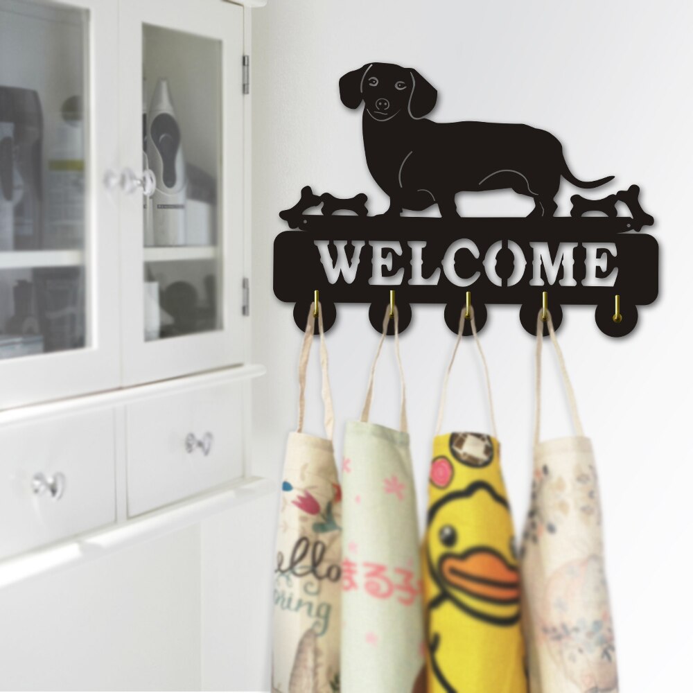 Perchero de pared de perro salchicha para mascotas, Perchero de Animal para abrigo, toalla, bolso de Carlino, soporte para llaves, ropa, para amantes de los perros