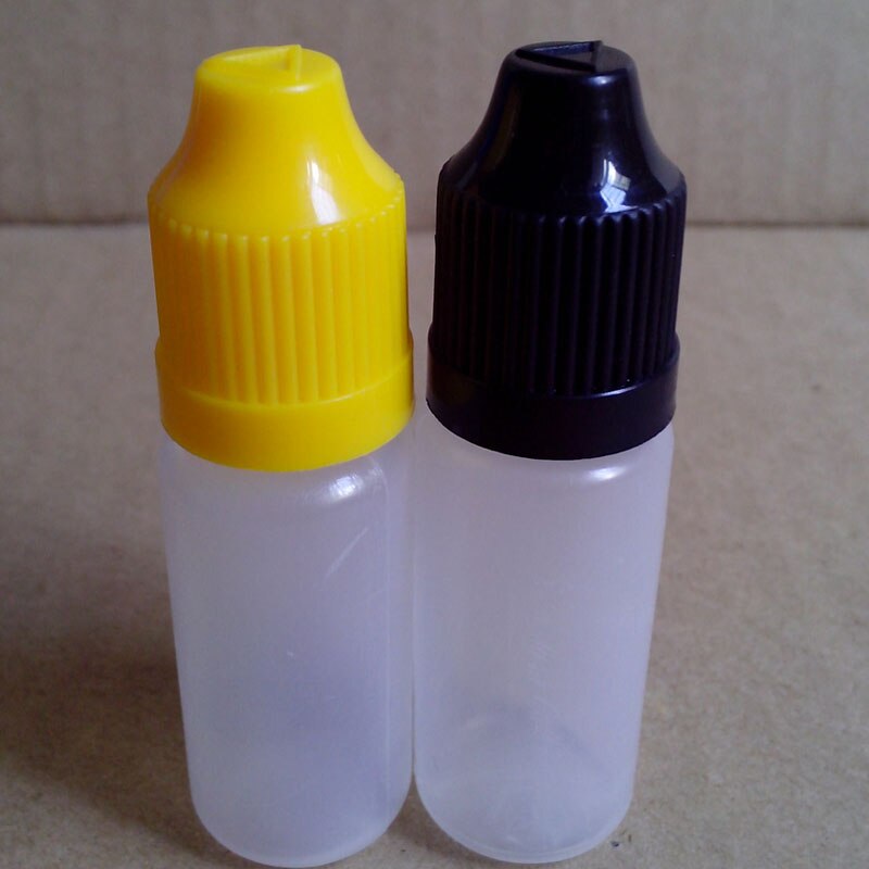 100pcs 10ml PE Plastic Needle Bottle Refillable Empty E Liquid Dropper Bottle With Childproof Cap Squeezable Soft Vial