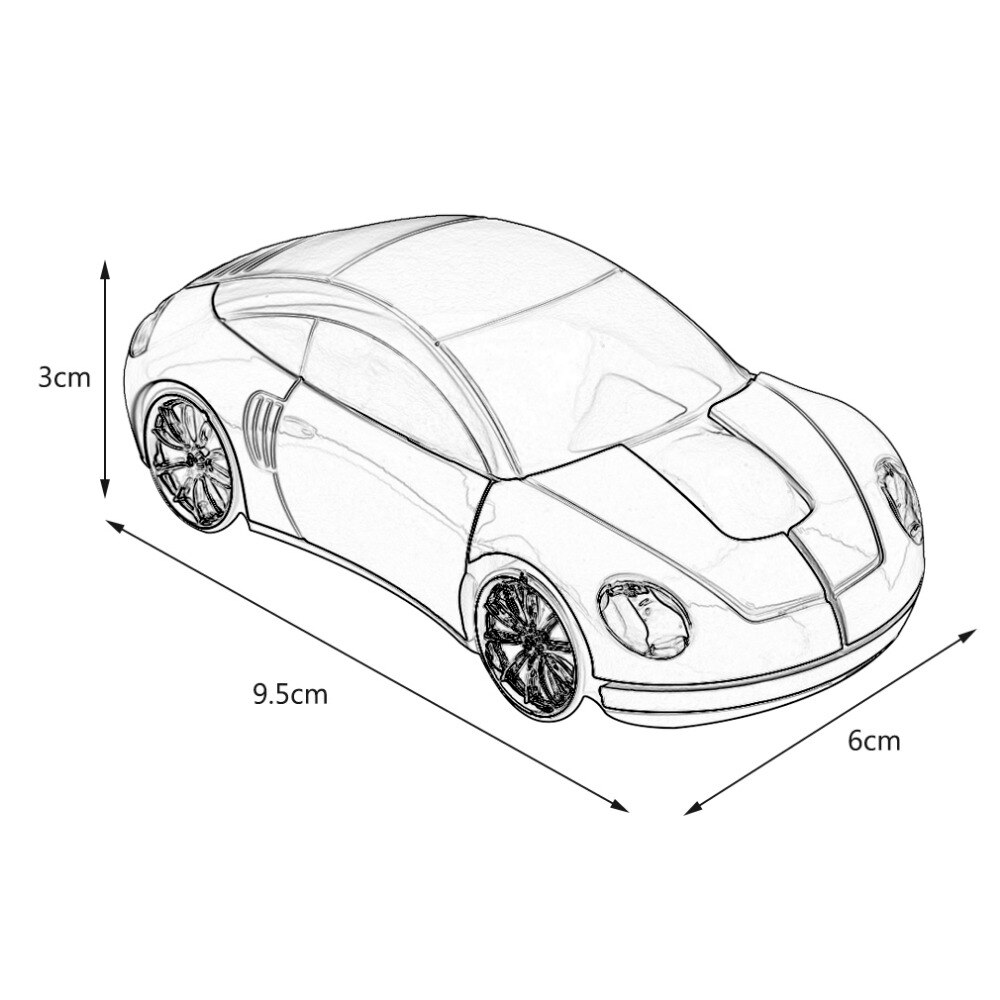 2.4GHZ Wireless Car Shape Mouse 1600DPI Wireless Optical High Precision Mouse Mice For PC Laptop Computer