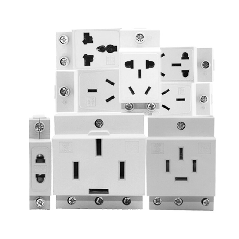 AC30 35mm montaje en carril DIN alimentación de CA 10A 16A 25A 250V 440V 2/3/4/5 Pin enchufe Modular tipo UE AU
