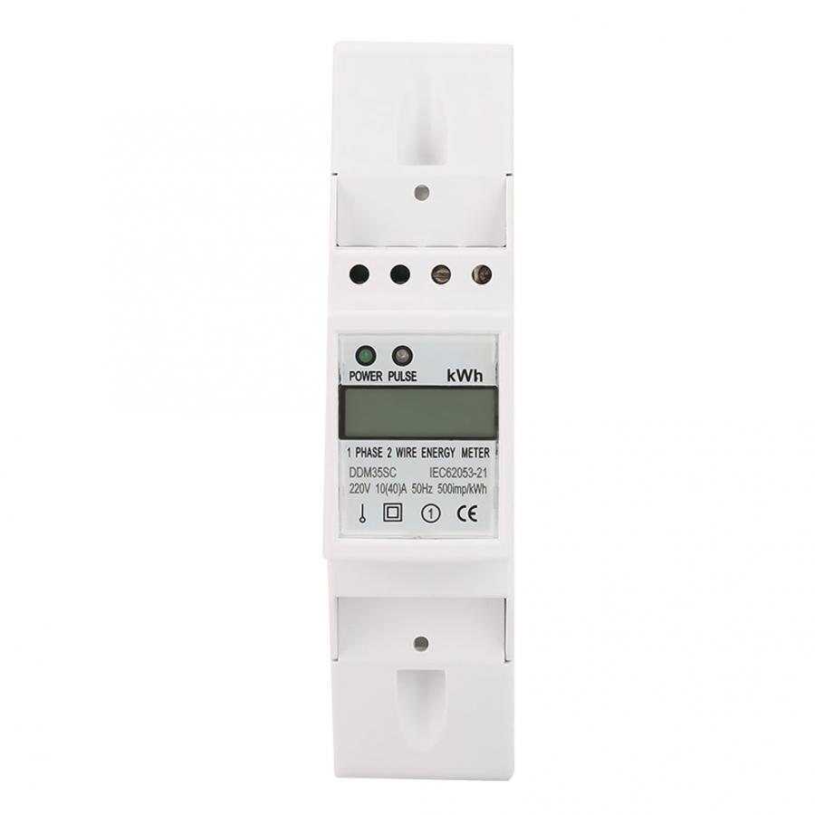 Watt Hour Meter 10(40)A 220V 230V 50Hz 60Hz DDM35SC Single Phase 2P LCD Din Rail KWH Watt Hour Energy Meter