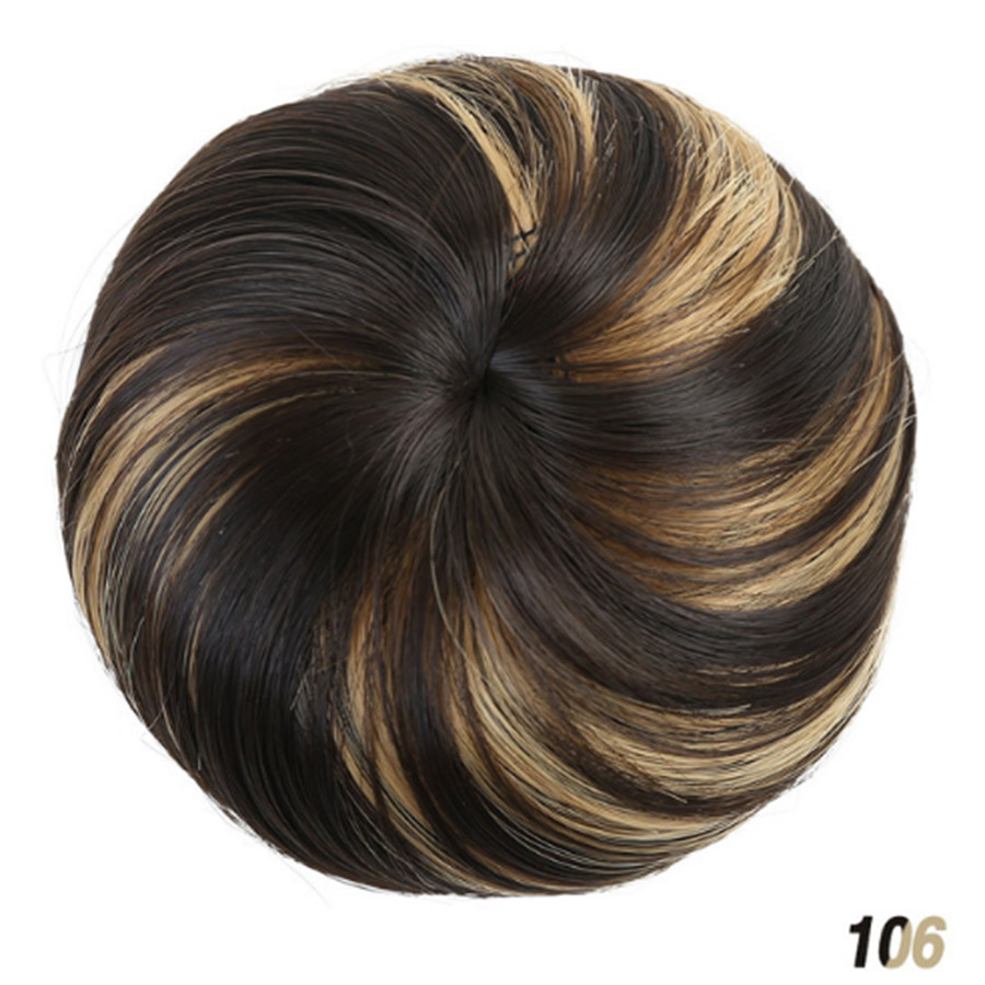 Weilai tytöt ruskea blondi pulla synteettinen chignon hiuslisäkkeisiin roller donitsi korkean lämpötilan kuitu naisille: 588-106