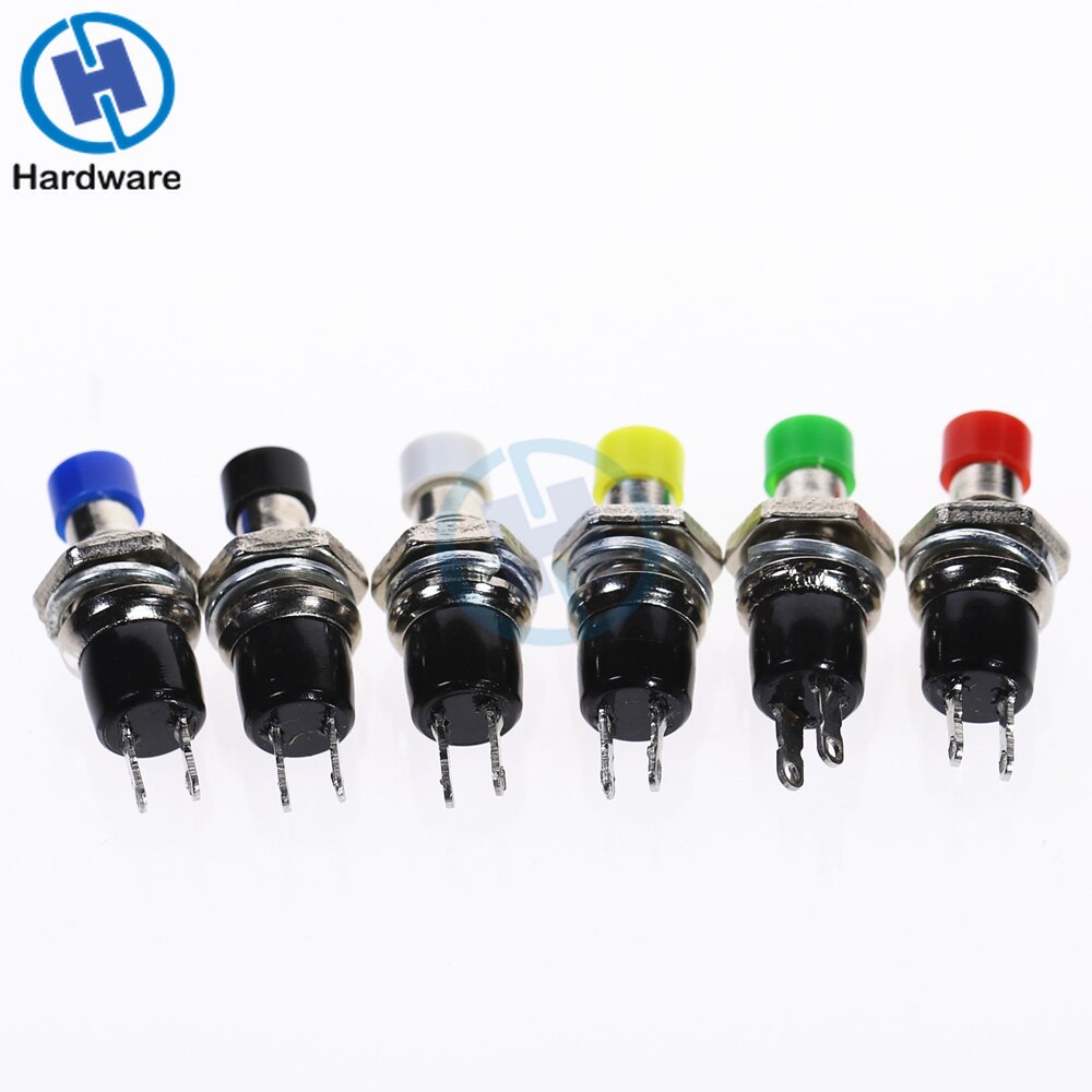 10Pcs PBS-110 7MM Momentary Push Button Switch Press The Reset Switch Momentary ON OFF Push Button Micro Switch Normally Open NO