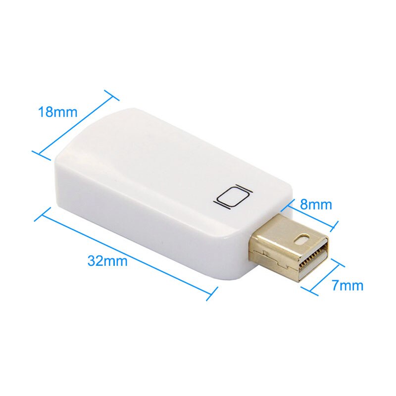 Vit mini displayport till hdmi adapter för pc macbook hdtv projektor dp grafikkort monitor