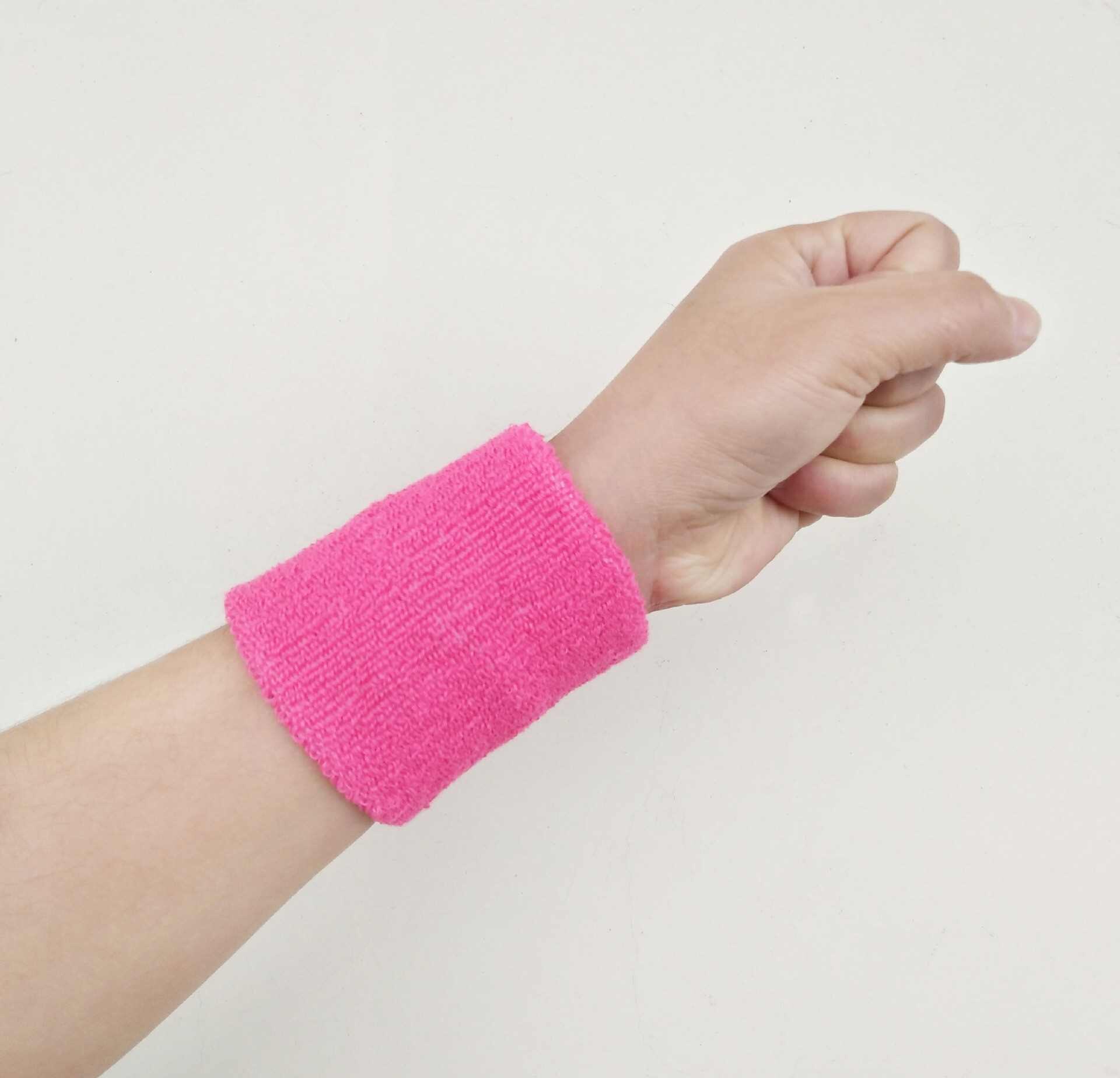 1pc Wristbands Sport Sweatband Hand Band Sweat Wrist Support Brace Wraps Guards For Gym Volleyball Basketball Teennis: Rose / 80X150MM