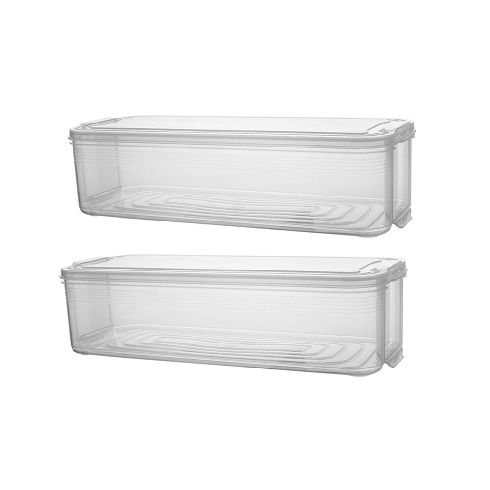 Caja para almacenamiento fresco de alimentos, recipiente reutilizable de cocina, organizador para nevera, bandeja para guardar frutas y verduras, caja para carne y pescado: 2 Layer