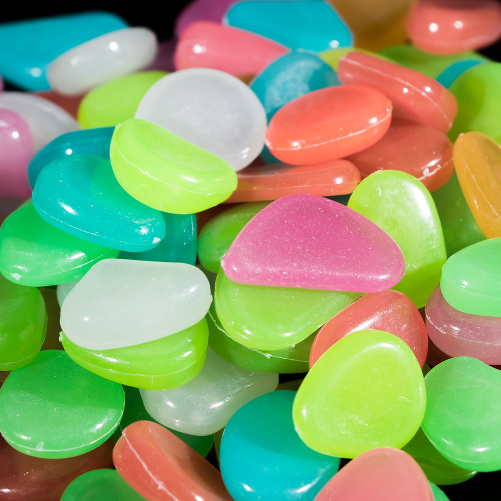 10Pcs Light-Emitting Artificial Pebble Stone Cute Glow in the Dark Walkway Aquarium Garden Fish Tank Decor Decoration